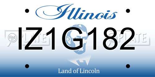 IZ1G182 Illinois License Plate