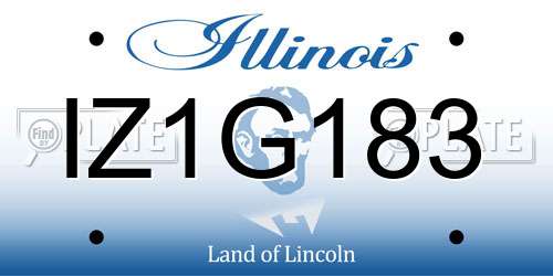 IZ1G183 Illinois License Plate