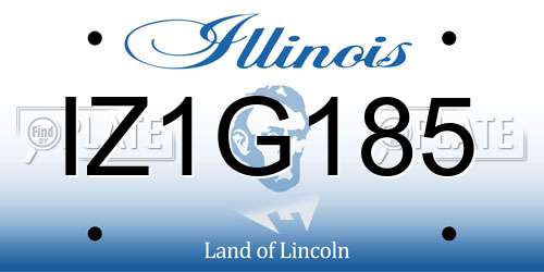 IZ1G185 Illinois License Plate