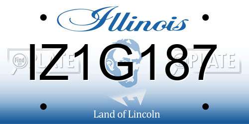 IZ1G187 Illinois License Plate