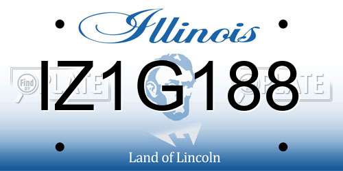 IZ1G188 Illinois License Plate