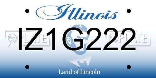 IZ1G222 Illinois License Plate