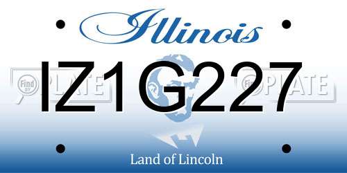 IZ1G227 Illinois License Plate