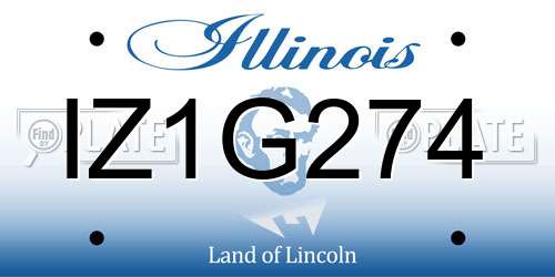 IZ1G274 Illinois License Plate