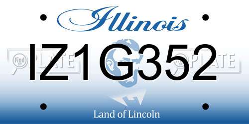 IZ1G352 Illinois License Plate