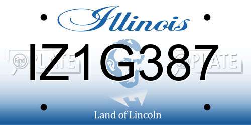 IZ1G387 Illinois License Plate