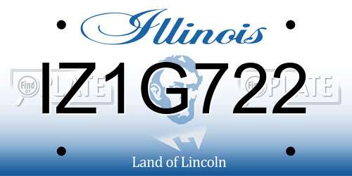 IZ1G722 Illinois License Plate