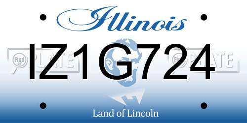 IZ1G724 Illinois License Plate