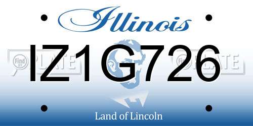 IZ1G726 Illinois License Plate