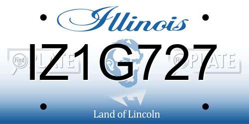 IZ1G727 Illinois License Plate