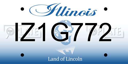 IZ1G772 Illinois License Plate