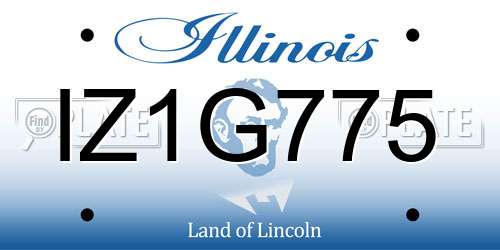 IZ1G775 Illinois License Plate