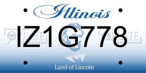 IZ1G778 Illinois License Plate