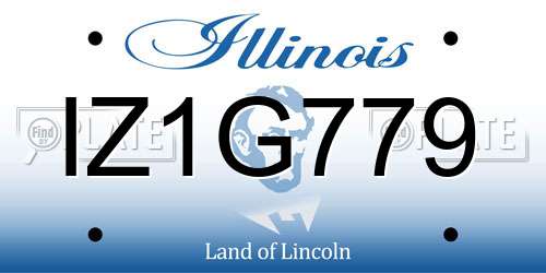 IZ1G779 Illinois License Plate