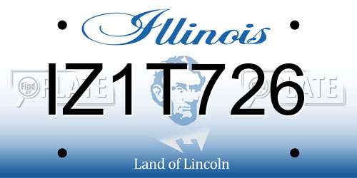 IZ1T726 Illinois License Plate