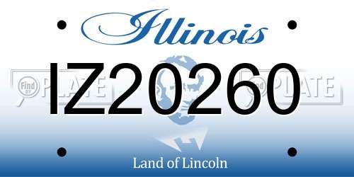 IZ20260 Illinois License Plate
