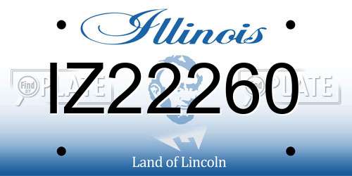IZ22260 Illinois License Plate
