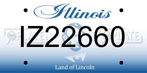 IZ22660 Illinois License Plate