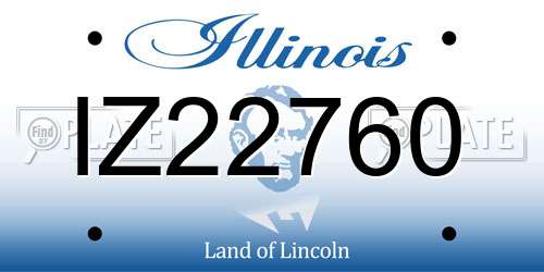 IZ22760 Illinois License Plate