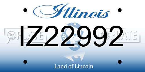 IZ22992 Illinois License Plate