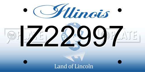 IZ22997 Illinois License Plate