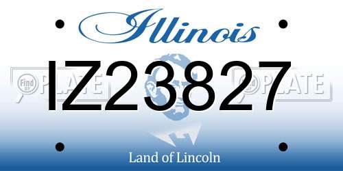 IZ23827 Illinois License Plate