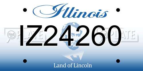 IZ24260 Illinois License Plate