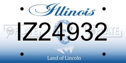 IZ24932 Illinois License Plate