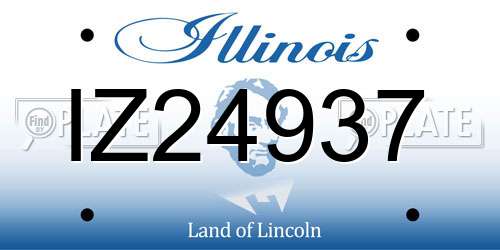 IZ24937 Illinois License Plate