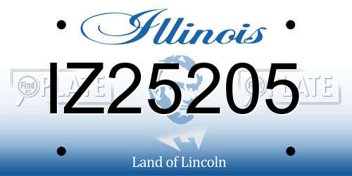 IZ25205 Illinois License Plate