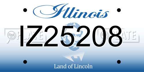 IZ25208 Illinois License Plate