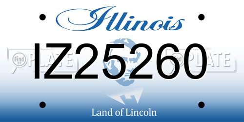 IZ25260 Illinois License Plate