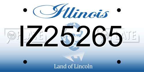 IZ25265 Illinois License Plate