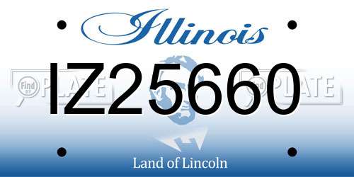 IZ25660 Illinois License Plate