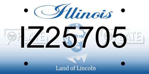 IZ25705 Illinois License Plate