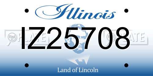 IZ25708 Illinois License Plate
