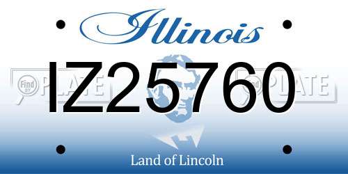 IZ25760 Illinois License Plate