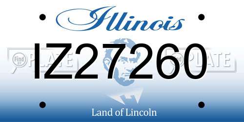 IZ27260 Illinois License Plate