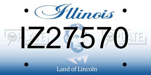 IZ27570 Illinois License Plate