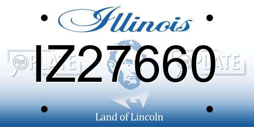IZ27660 Illinois License Plate