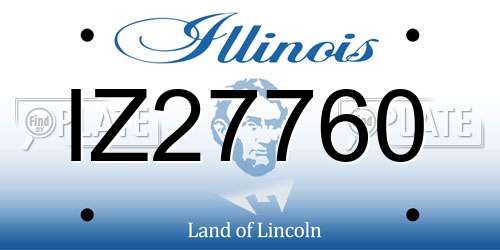 IZ27760 Illinois License Plate