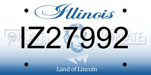 IZ27992 Illinois License Plate
