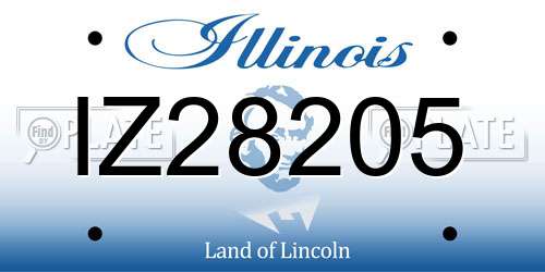 IZ28205 Illinois License Plate
