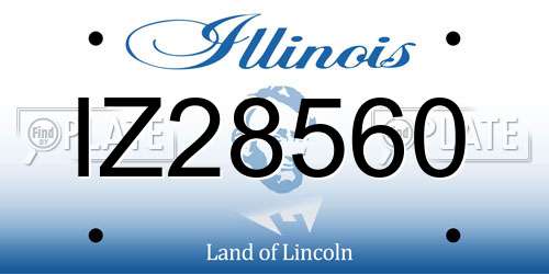 IZ28560 Illinois License Plate