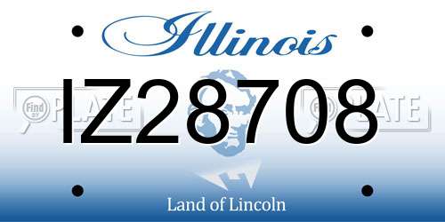 IZ28708 Illinois License Plate