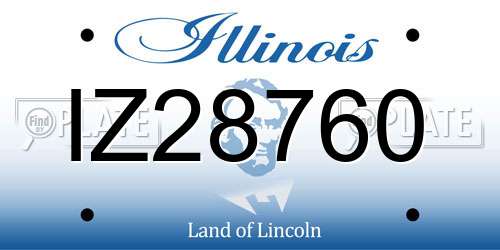 IZ28760 Illinois License Plate