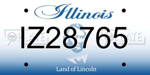 IZ28765 Illinois License Plate