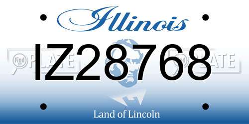 IZ28768 Illinois License Plate