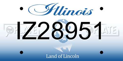 IZ28951 Illinois License Plate