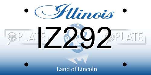 IZ292 Illinois License Plate